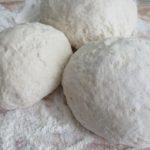 Portions of pizza dough