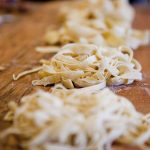 Fresh pasta in piles