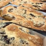 Small loaves of Polish Plum cake as gifts for the neighbors.